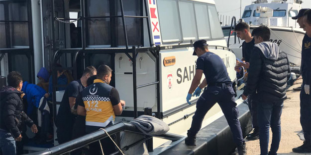 Enez'de botları batan düzensiz göçmenler kurtarıldı