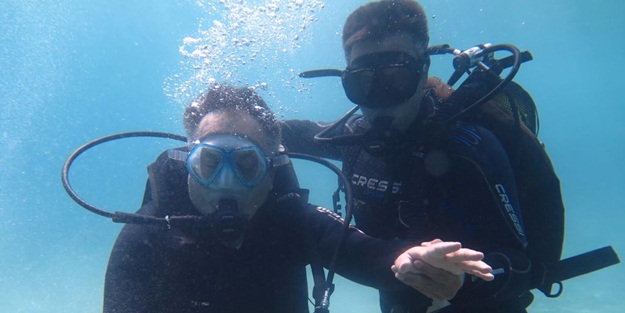 Engeliler Saros’ta tüplü sualtı dalışı yaptı