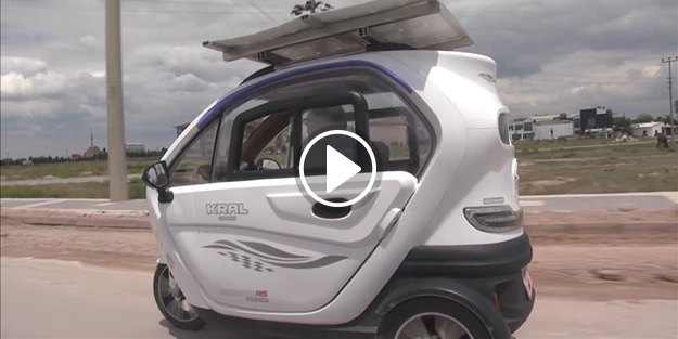 Engelli aracının şarj sorununa güneş paneli çözümü