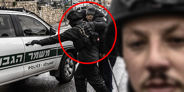 Engelli Filistinliyi bile 'tehlike' görüyorlar! İsrail polisi alçaklıkta sınır tanımıyor