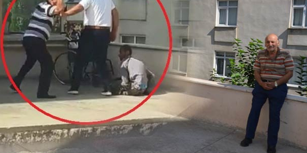 Engelli oğlunu sokak ortasında döven cani baba konuştu