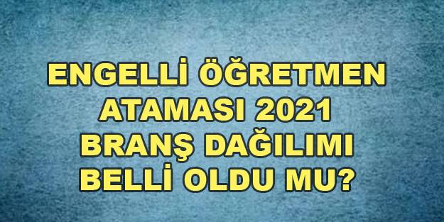 Engelli öğretmen kontenjan dağılımı! 750 engelli öğretmen ataması branş dağılımı