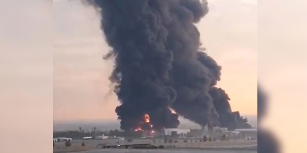 Erbil yakınlarında petrol rafinesinde korkutan yangın!