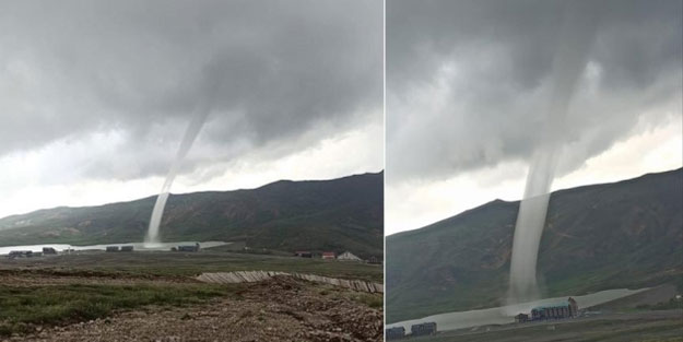 Erciyes'te ortaya çıkan hortum ilginç görüntüler oluşturdu