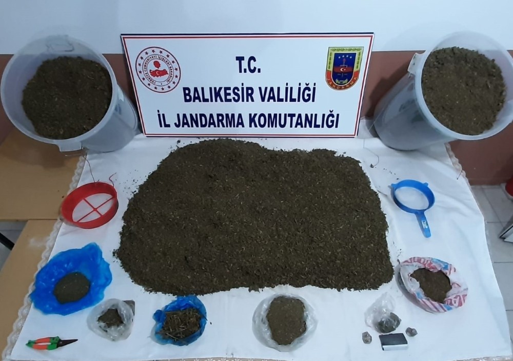 Erdek’te jandarma ormanda uyuşturucu ele geçirdi 