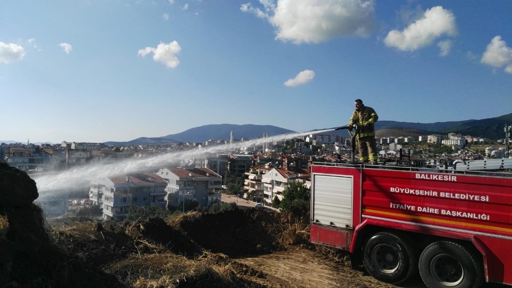 Erdek’te ot yangını korkuttu 