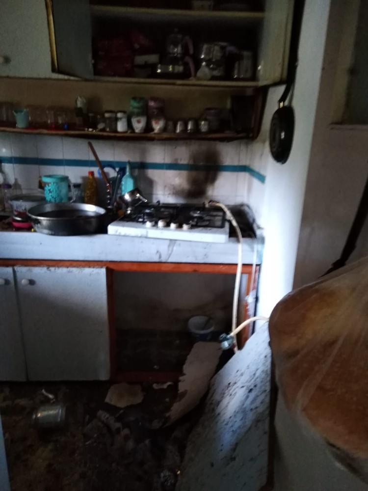 Erdek’te tüp alev aldı, yangın çıktı 