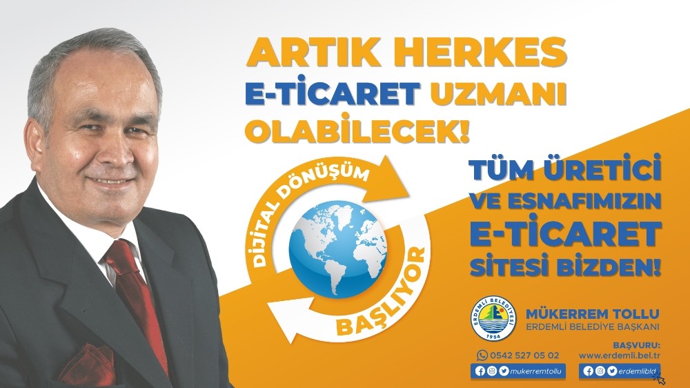 Erdemli Belediyesinden esnaf ve tarım üreticilerine hediye web sitesi 