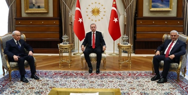 Erdoğan-Bahçeli görüşmesi başladı