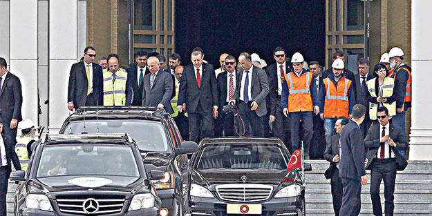 Erdoğan, Cumhurbaşkanlığı yerleşkesini inceledi