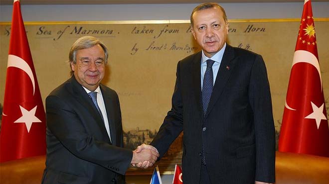 Erdoğan Guterres'i kabul etti