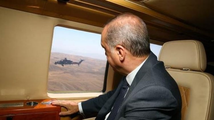 Erdoğan, helikopterle havadan inceledi!