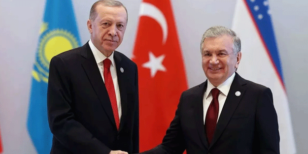 Erdoğan, Mirziyoyev ile görüştü