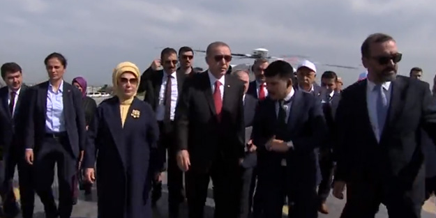Erdoğan miting alanında