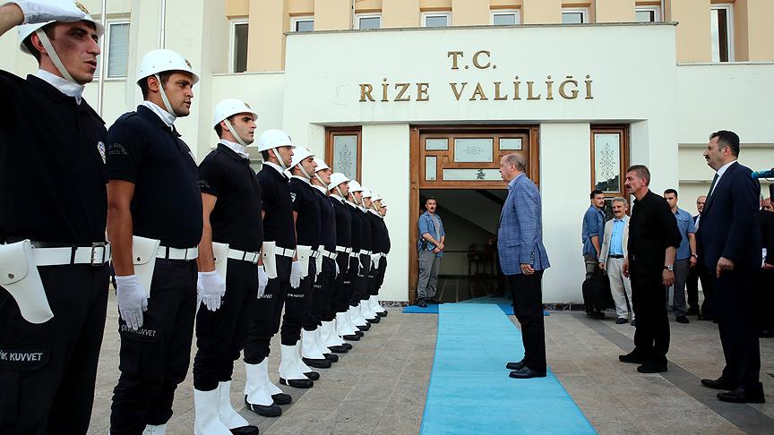 Erdoğan Rize Valiliğini ziyaret etti