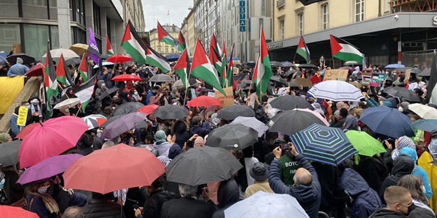 'Erdoğan' sloganları atıldı! İsviçre'de İsrail'e protesto