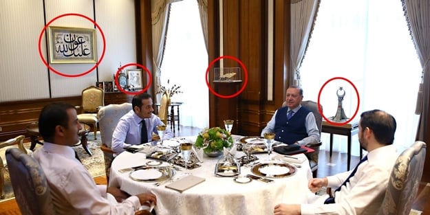 Erdoğan ve Al Sani fotoğrafında dikkat çeken ayrıntılar