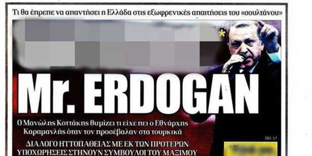 Erdoğan'a küfür eden gazeteyle ilgili Yunanistan'dan tepki çeken açıklama!