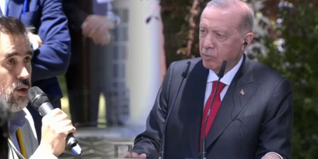 Erdoğan'dan o gazeteciye: Başını sallama ben sallamıyorum