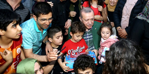 Erdoğan'ı bir anda karşılarında gördüler!