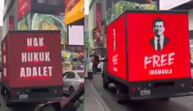 Erdoğan’ın ABD ziyaretinden rahatsız olan FETÖ boş durmadı! İmamoğlu’nu kamyona bindirip New York sokaklarında gezdirdiler