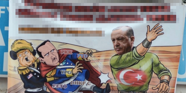 Erdoğan'ın ziyareti öncesi dikkat çeken pankart!