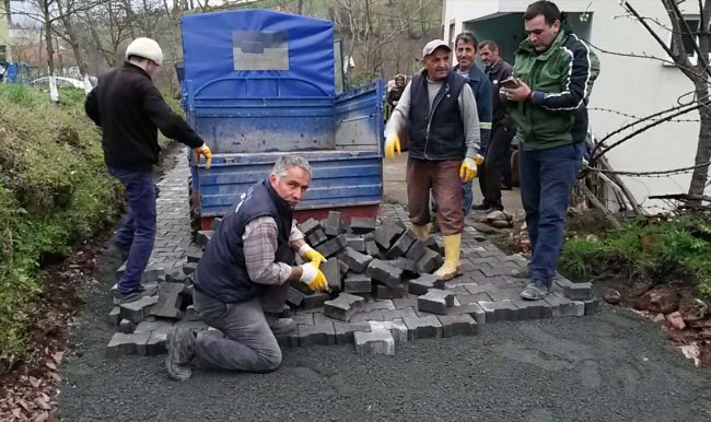 Ereğli köylerinde parke çalışması