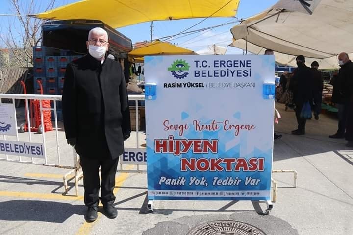 Ergene Belediyesi el dezenfektan üniteleri üretti 