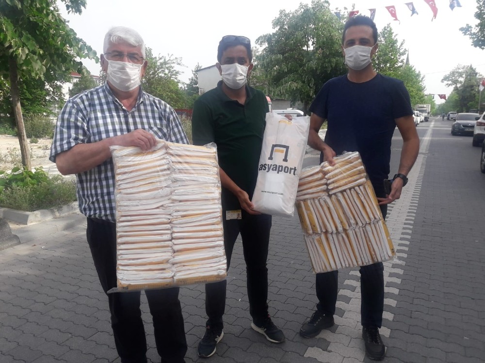 Ergene Belediyesi’ne maske desteği 