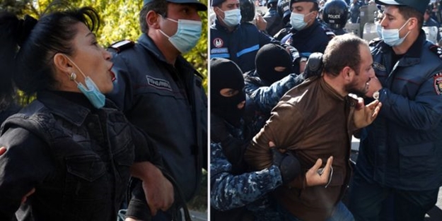 Ermenistan'da parti liderleri ve vekillere büyük şok! Yüzü kapalı polisler gelip...