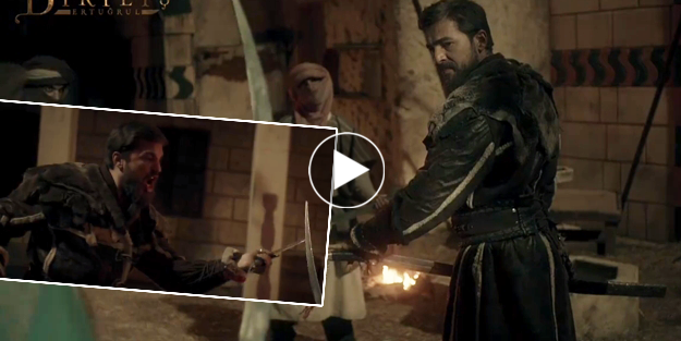 Ertuğrul düşmanlarını böyle kılıçtan geçirdi/VİDEO