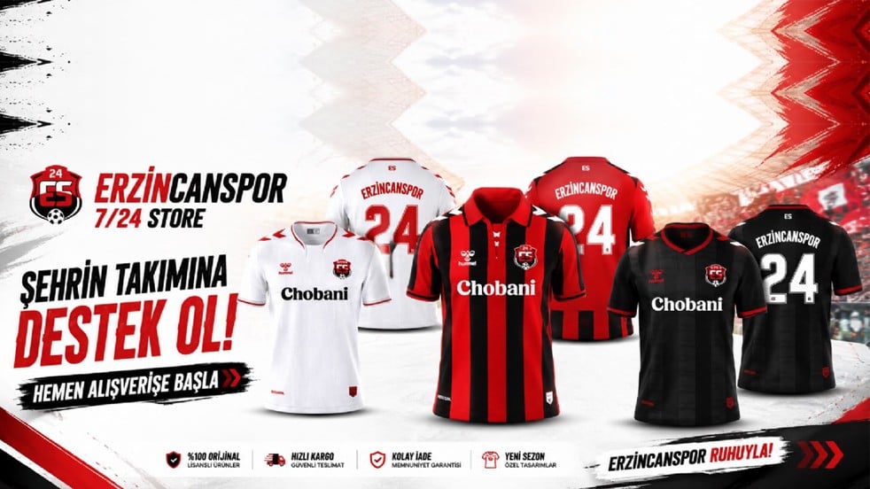 Erzincanspor Store açıldı! Resmi ürünler Türkiye ve yurt dışına satışa çıktı
