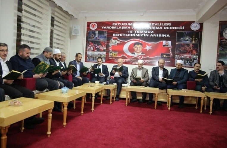 Erzurum Din Görevlileri Derneği’nden İdlip şehitlerine hatim ve dua programı 