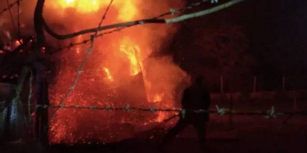 Erzurum’da alevler geceyi aydınlattı
