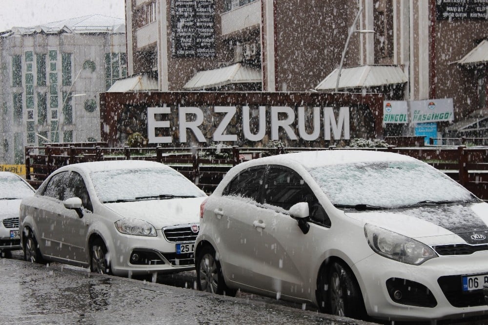 Erzurum’da baharı beklerken kış geri geldi 