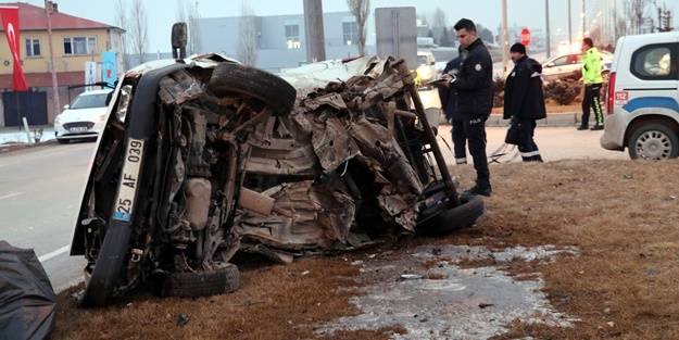 Erzurum'da feci kaza: 1'i ağır 2 kişi yaralandı