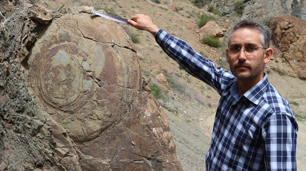 Erzurum'da salyangozu andıran kaya şaşırtıyor