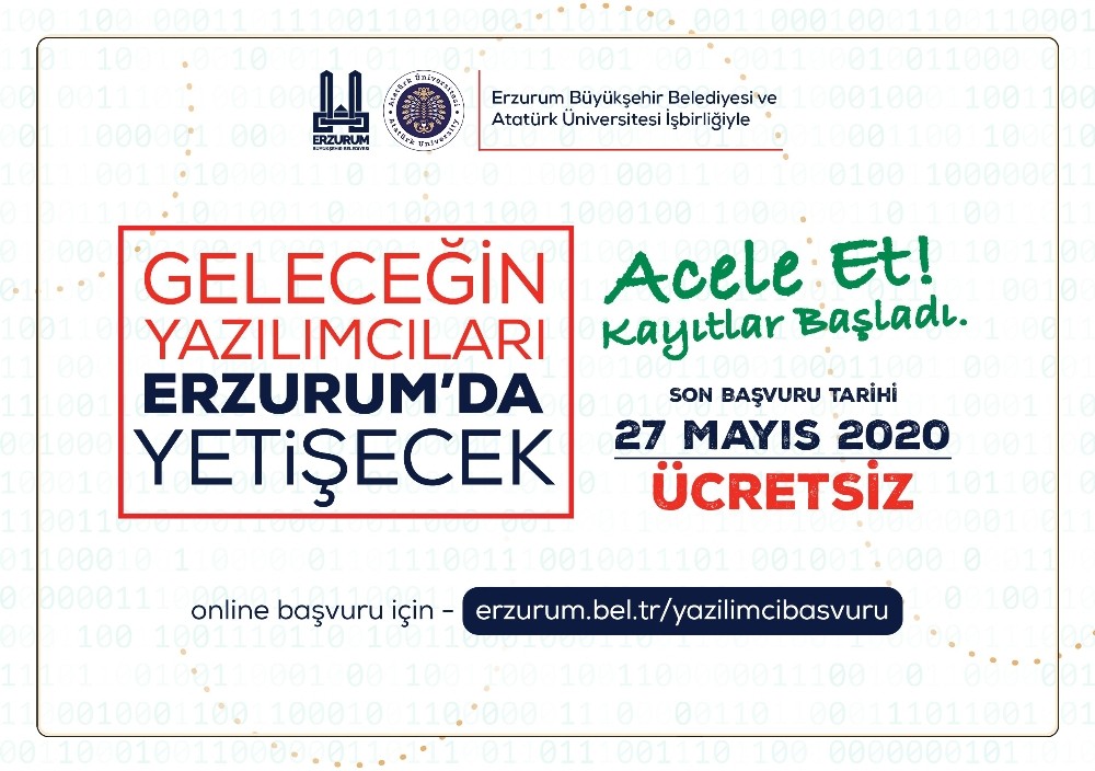 Erzurum’da şimdi yazılım vakti 