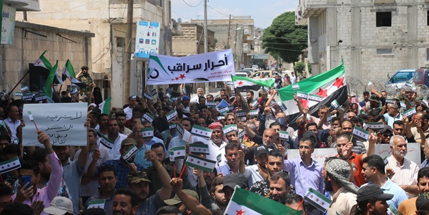 Esed rejiminden sözde seçim çalışmaları! Protesto edildi