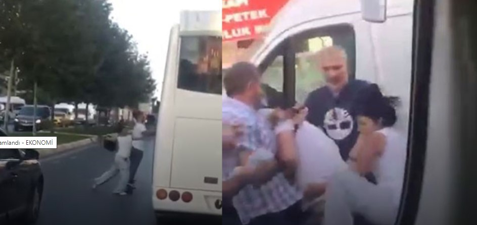 Esenyurt'ta inanılmaz görüntüler: Motosikletli çift şoförü kaskla dövdü