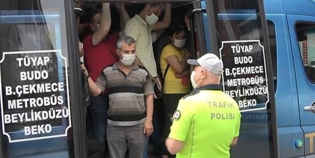 Esenyurt'ta minibüsten 35 yolcu çıktı
