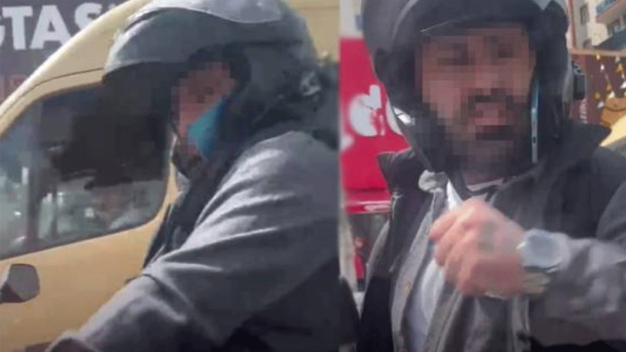 Esenyurt'ta motosikletli maganda dehşeti! Sürücüye böyle saldırdı!