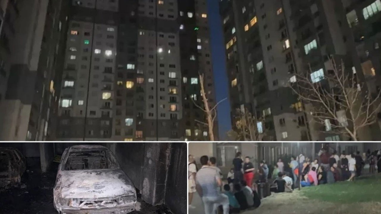 Esenyurt'ta site otoparkındaki otomobiller yandı, 27 kişi hastanelik oldu
