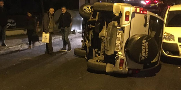 Eşinin park edişini beğenmedi, arabaya takla attırdı!