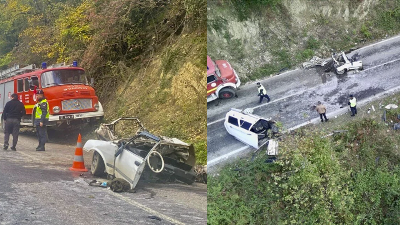 Eski araçlar tabut gibi: Sinop'taki kazada otomobil ikiye bölündü!