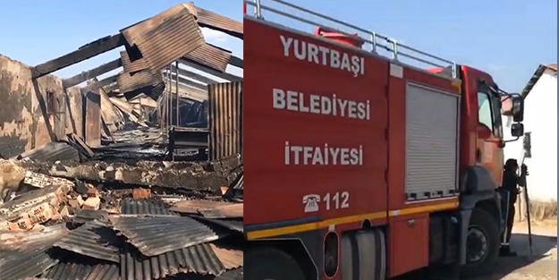 Eski belediye başkanına ait ahırsa yangın!