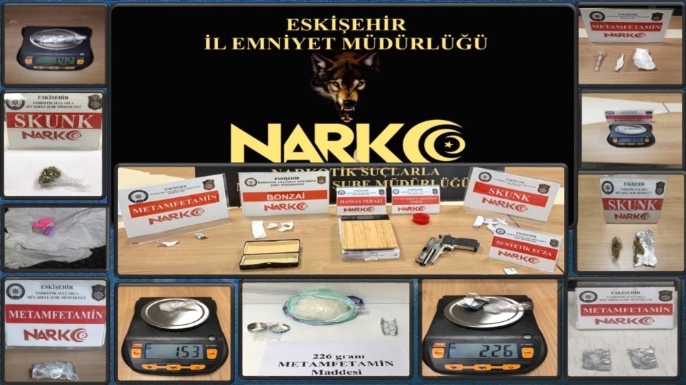 Eskişehir merkezli 3 şehirde 18 adrese eş zamanlı uyuşturucu baskını 
