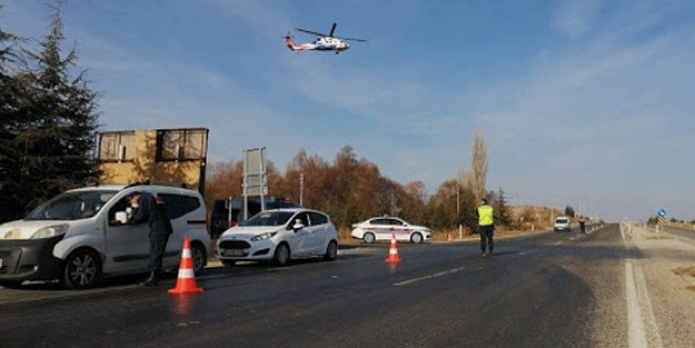 Eskişehir'de helikopterli trafik denetimi