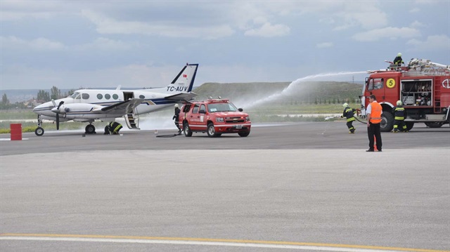Eskişehir'de uçak kazasına müdahale tatbikatı