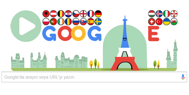 EURO 2016 Google anasayfasında Doodle oldu
